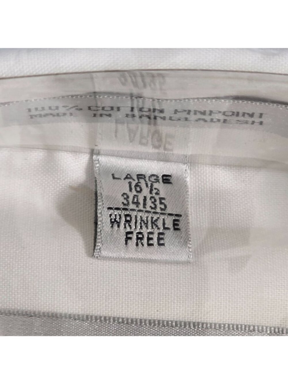 Geoffrey Beene 100% Cotton Wrinkle-Free Pinpoint Oxford White Dress Shirt Large - Picture 4 of 7